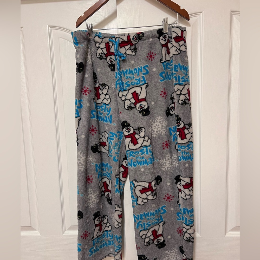 Frosty the Snowman Adult Pajama Pants - Gray and Blue  - Large
